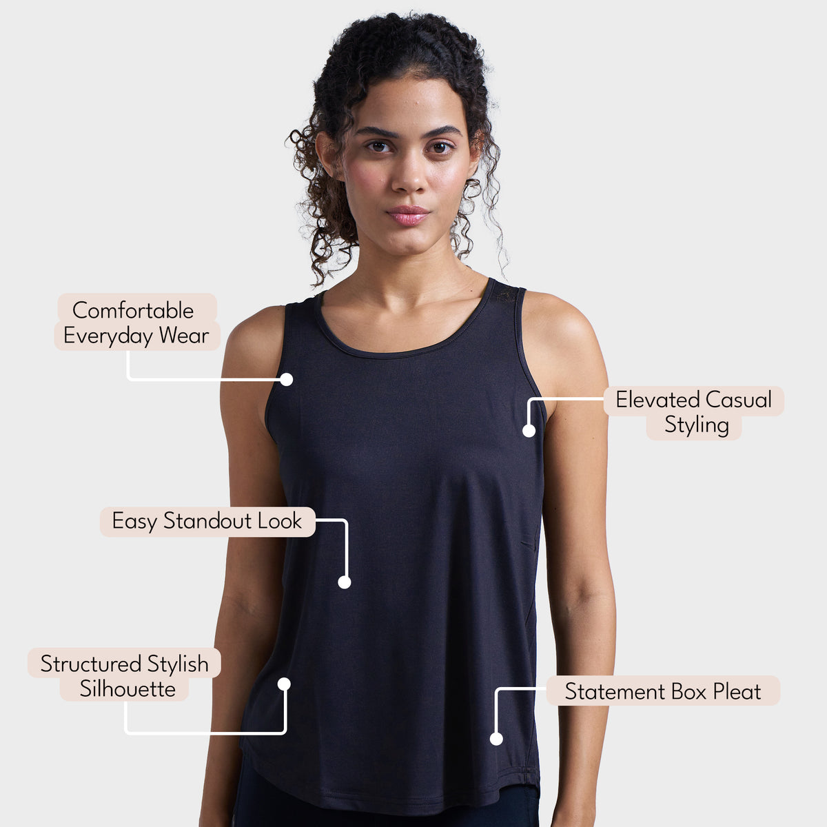 Activewear Boxpleated Tank Top
