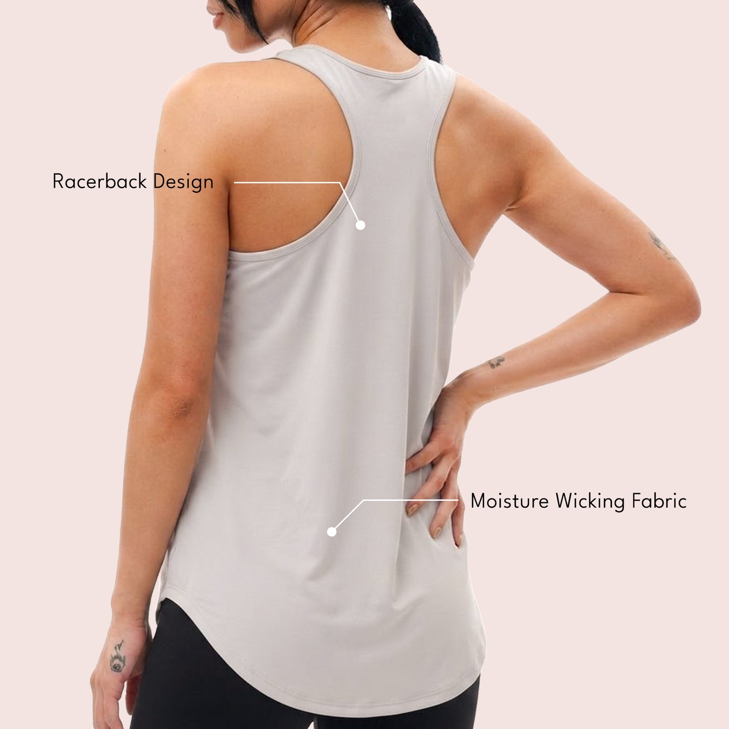 Munns & Mars Womens Activewear Racerback Tank Top for Women