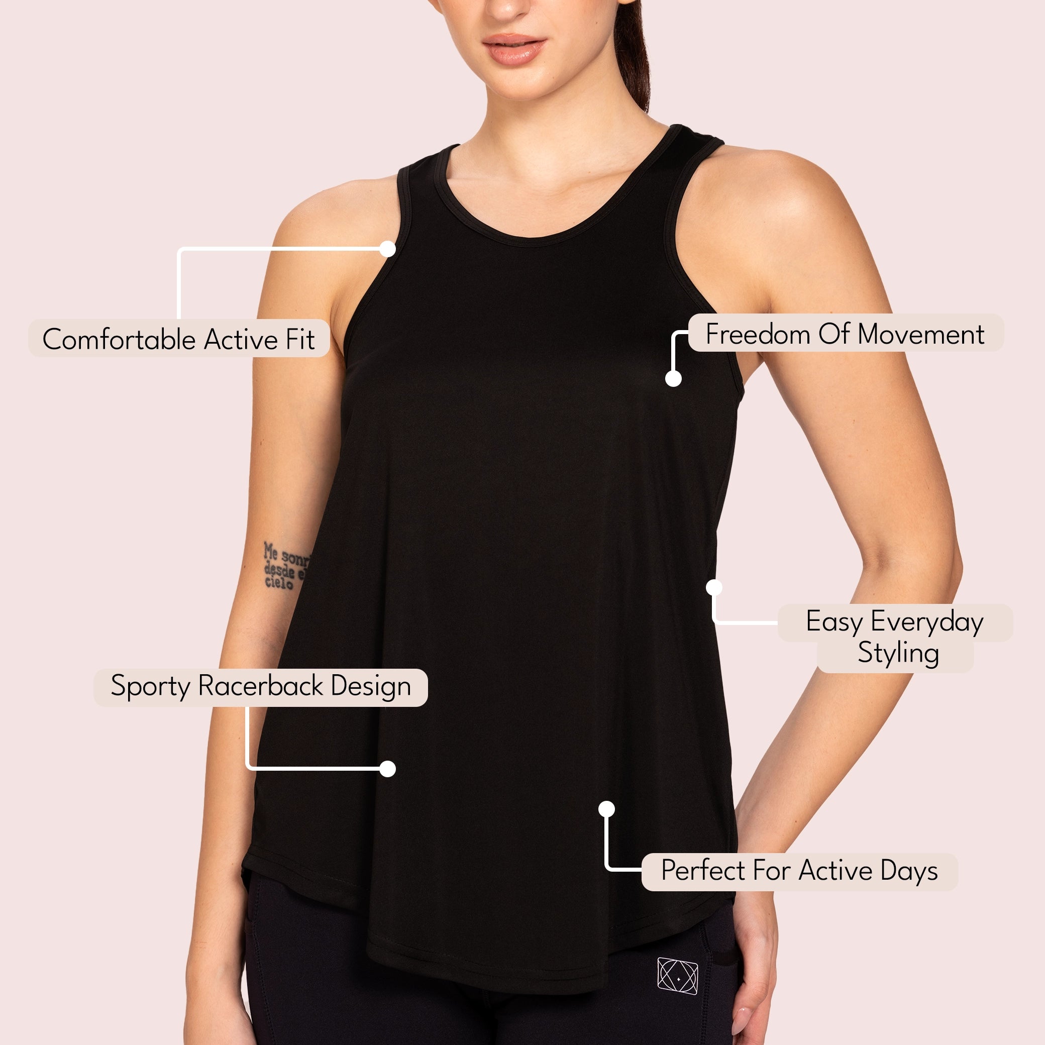 Munns & Mars Womens Activewear Racerback Tank Top for Women