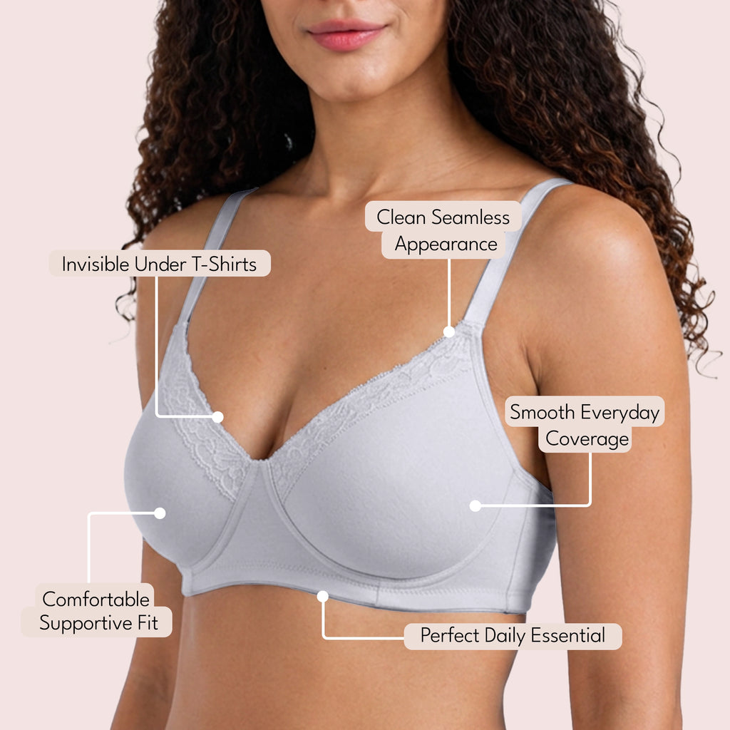 Cotton Lightly Padded Lace T-Shirt Bra