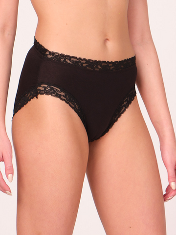 High Waist Bikini Panty - Black