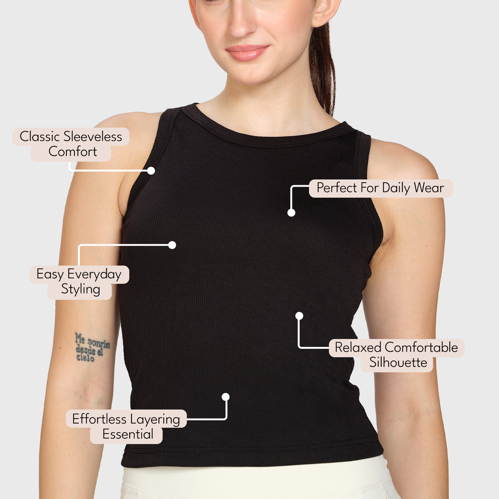 Munns & Mars Womens Casual Wear Classic Sleeveless Tank Top