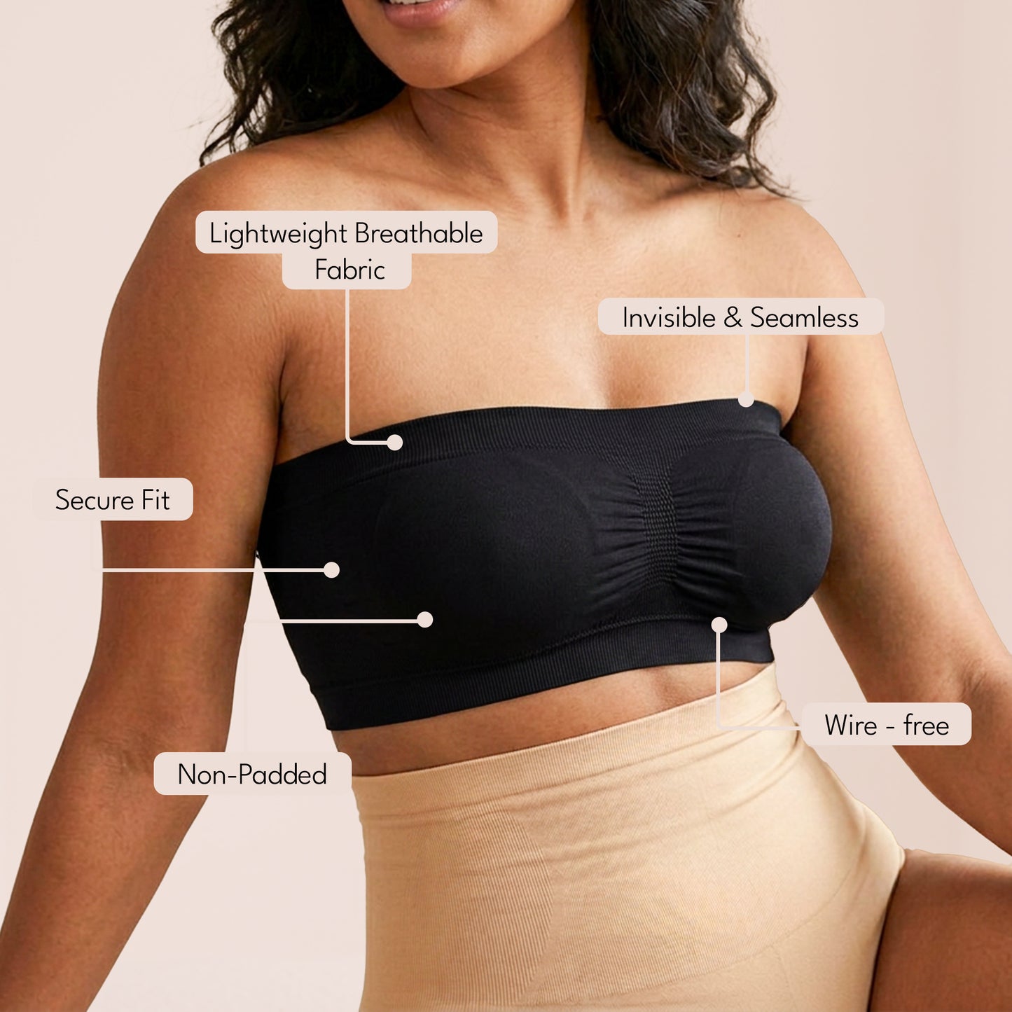 Munns & Mars Womens Seamless Non-Padded Tube Bra