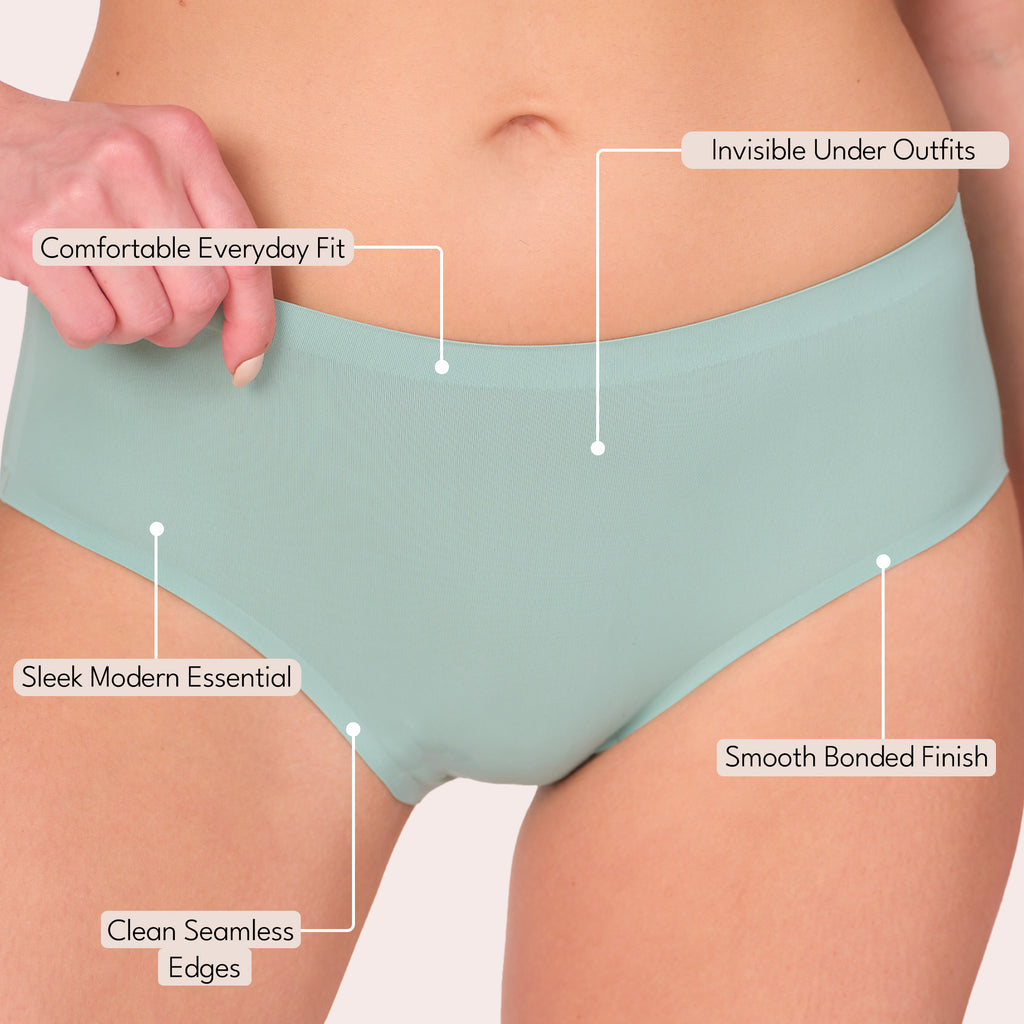 Munns & Mars Womens Seamless Bonded Hipster Panty - Pack of 5