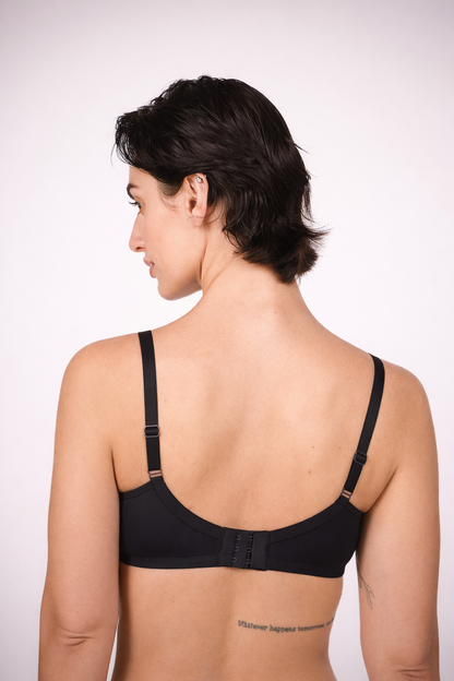 Munns & Mars Pack of 2 Cotton Lightly Padded T-Shirt Bra Beige and Black