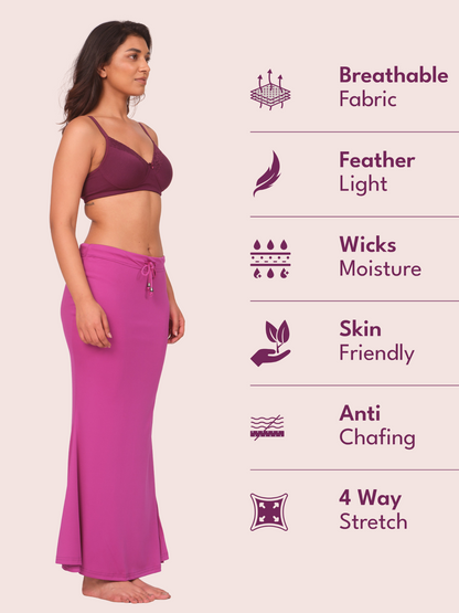 Munns & Mars Saree Shapewear Polyester Fish Cut - Mulberry