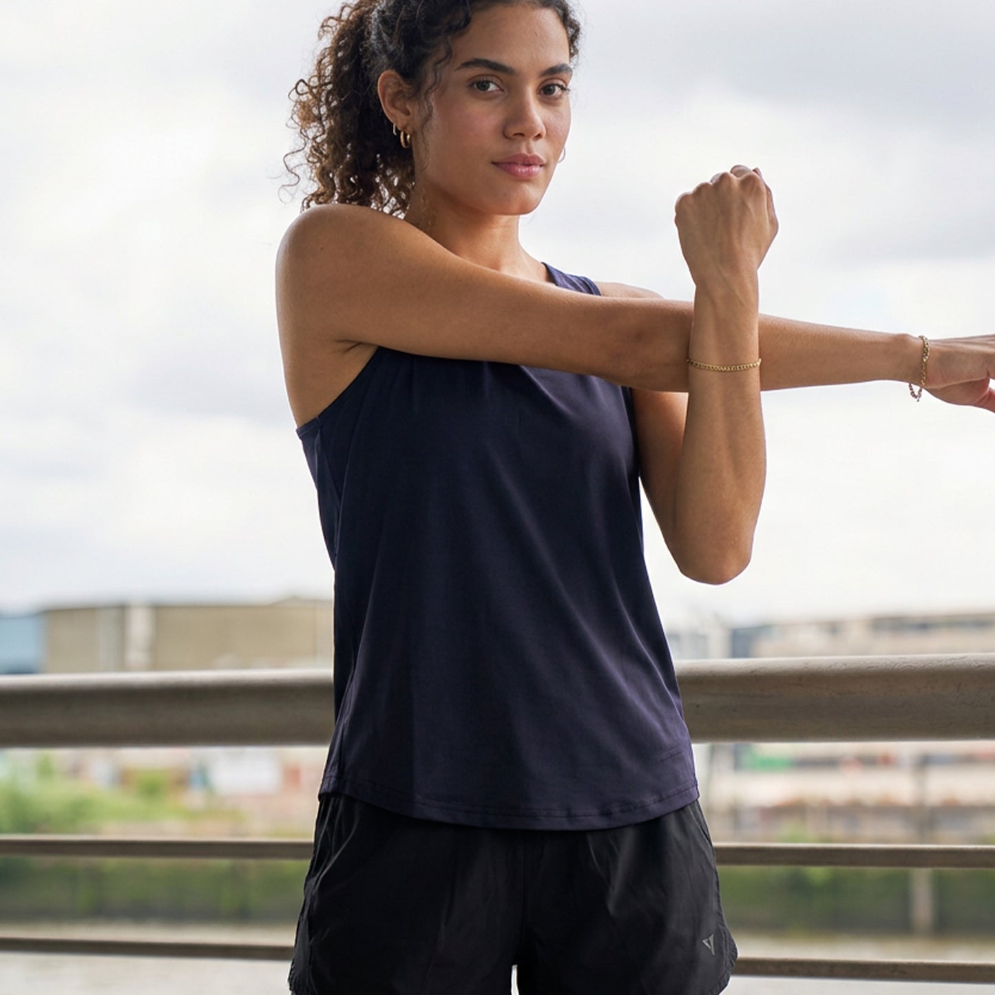 Munns & Mars Womens Activewear Boxpleated Tank Top for Women