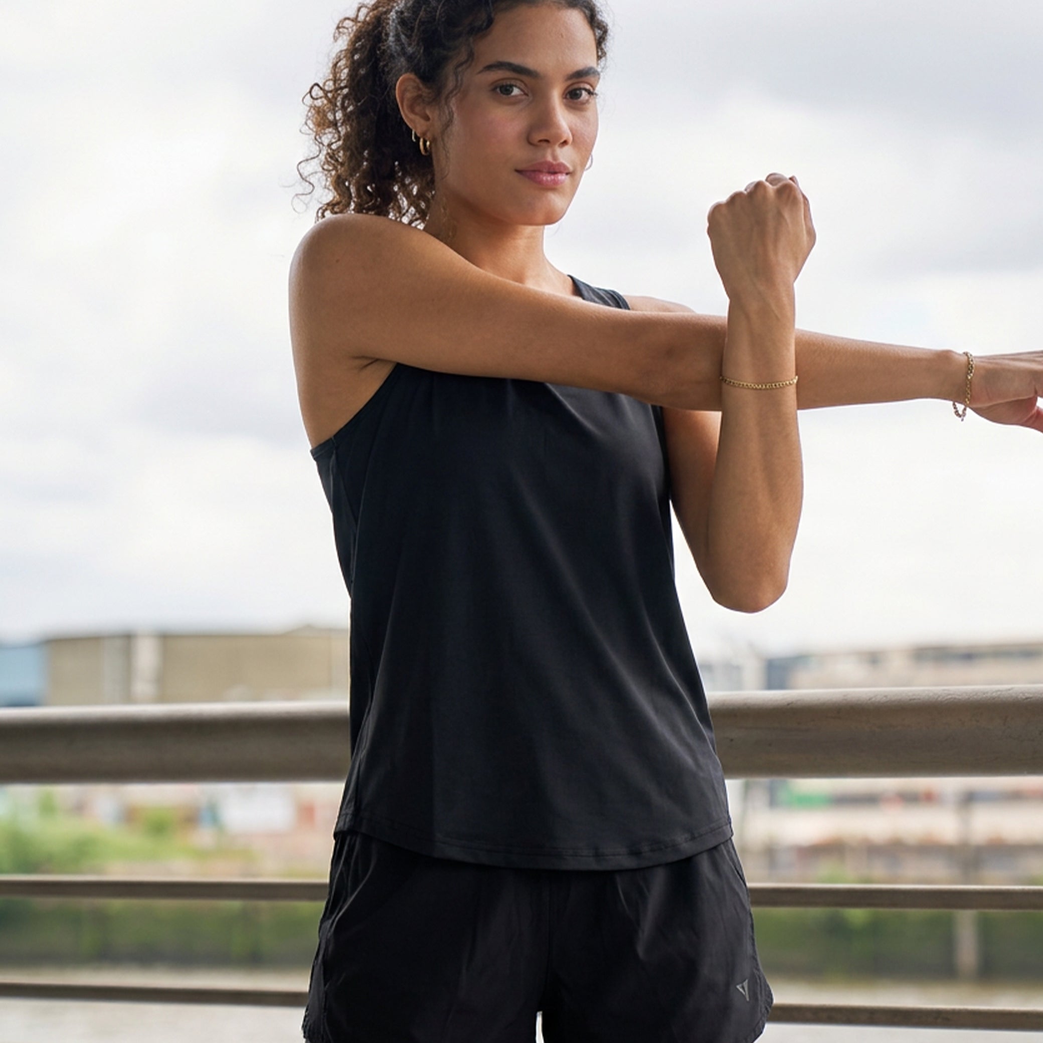 Munns & Mars Womens Activewear Boxpleated Tank Top for Women