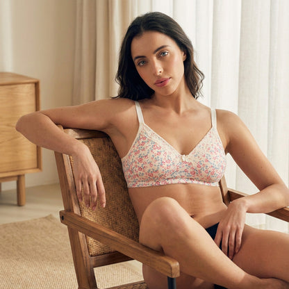 Munns & Mars Womens Cotton Lightly Padded Lace T-Shirt Bra