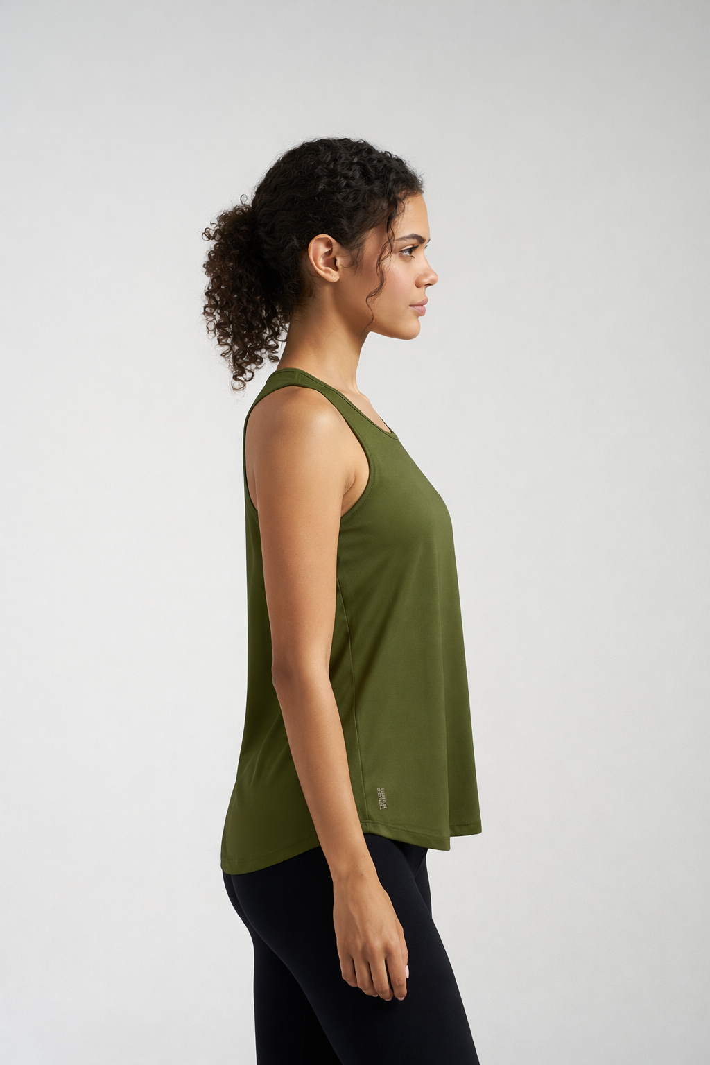 Munns & Mars Box-Pleat Tank Top - Olive