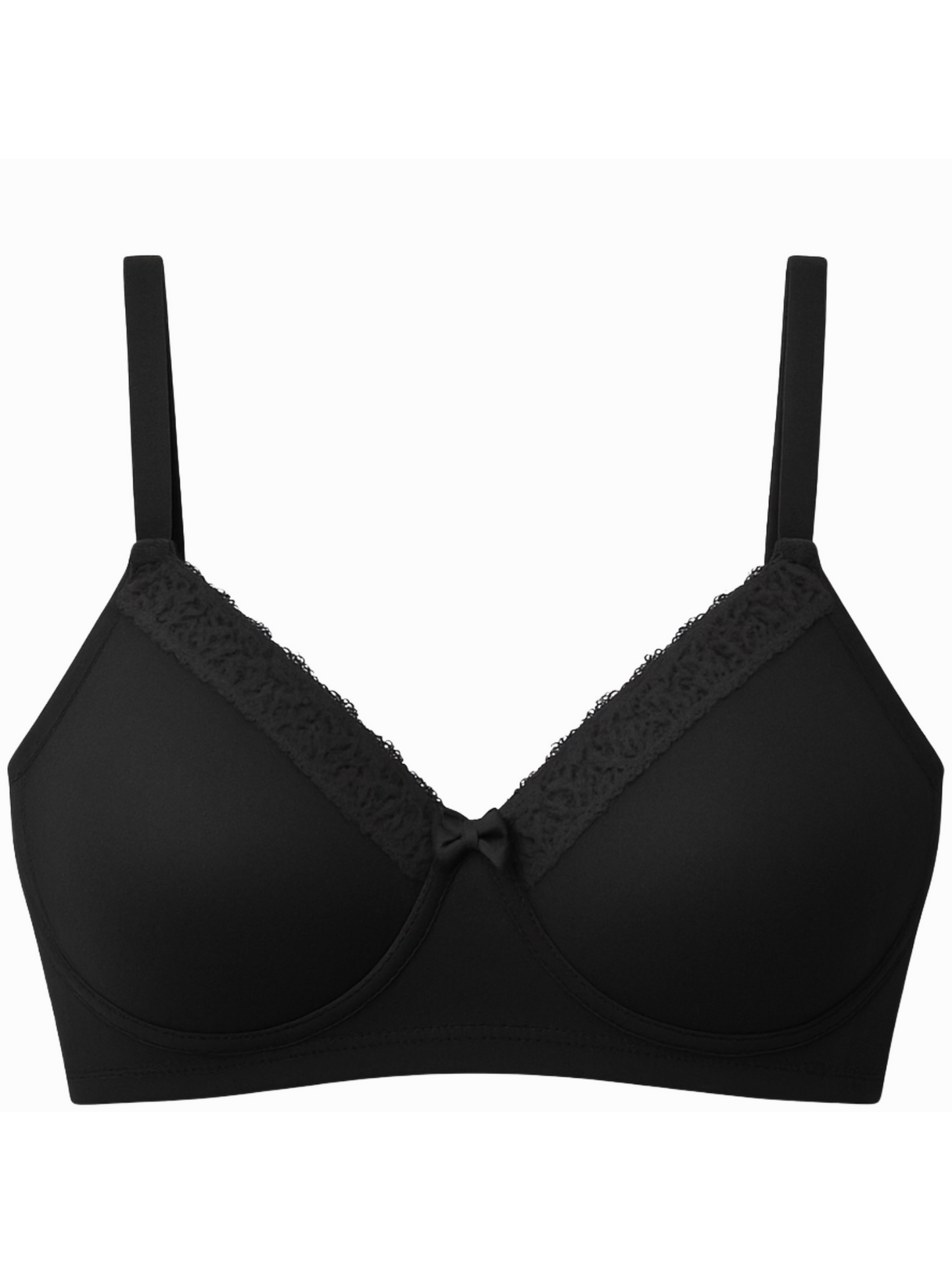 Lightly Padded Cotton T-Shirt Bra With Lace