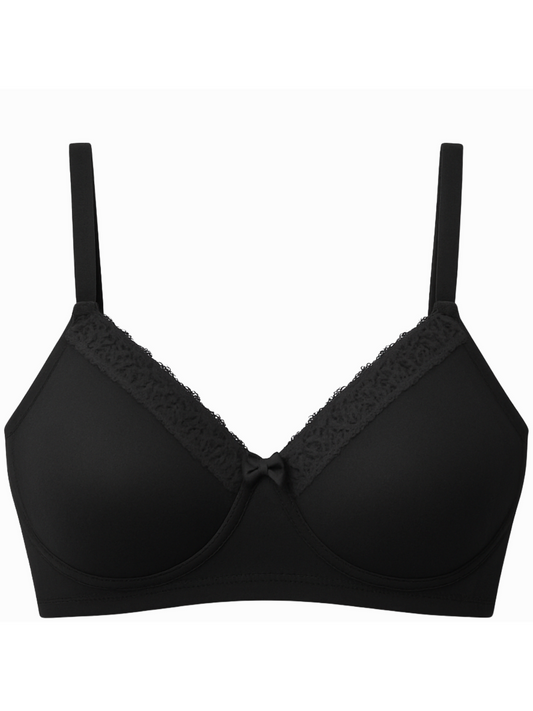 Lightly Padded Black Lace Bra