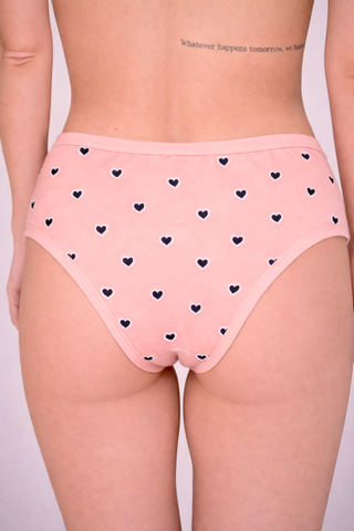 Mid Waist Hipster Panty With Outer Elastic Bundle Of 3 (Printed: Pink|Brown|Peach)