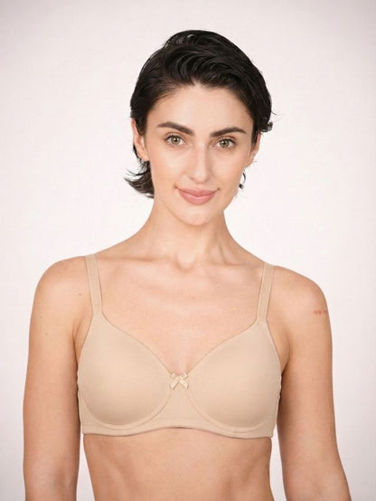 Munns & Mars Womens Cotton Lightly Padded Plain T-Shirt Bra