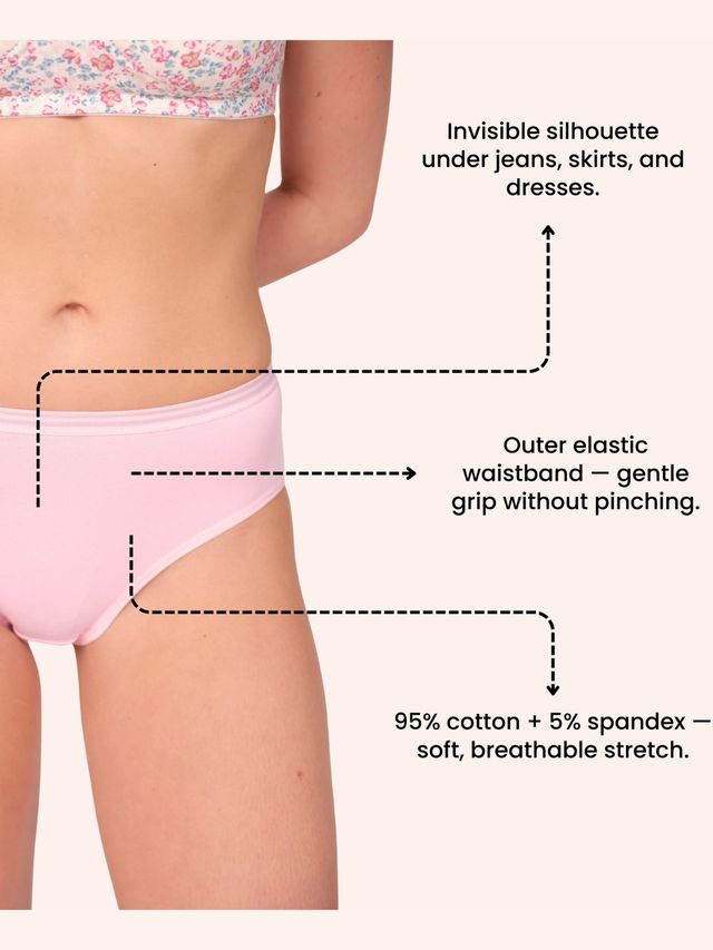 Munns & Mars Womens Cotton Mid Waist Hipster Panty