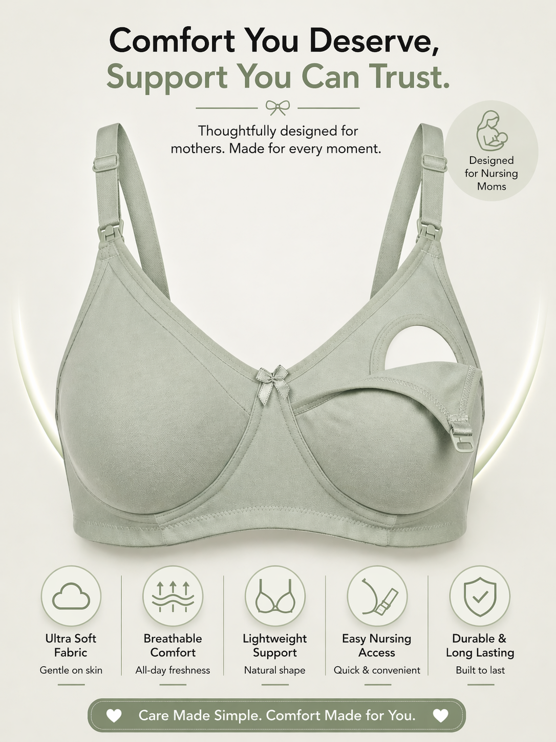 Munns & Mars Pack of 3 Womens Maternity Bra