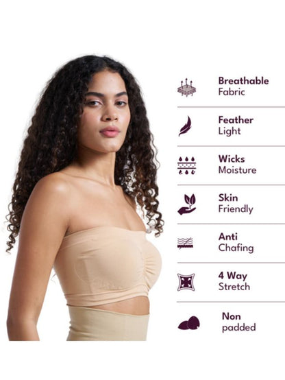 Munns & Mars Womens Seamless Non-Padded Tube Bra