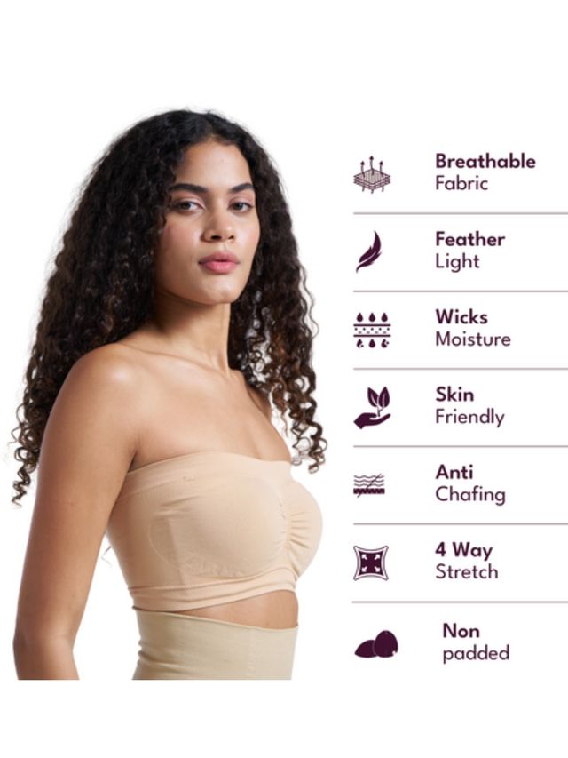 Munns & Mars Womens Seamless Non-Padded Tube Bra - Pack of 2