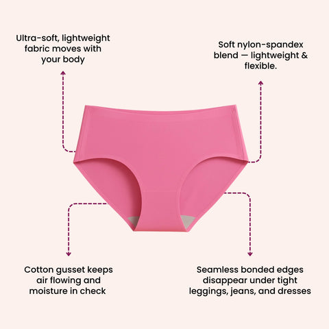 Seamless Bonded Hipster Panty - Mauve