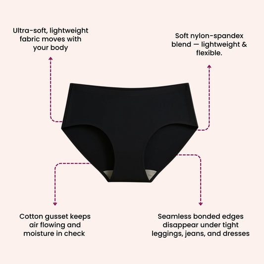 Seamless Bonded Hipster Panties - pack of 5