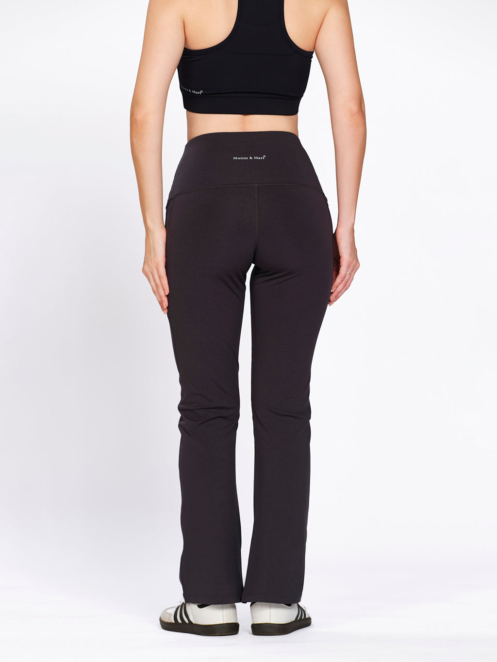 Women's Solid High Rise Bootcut Flare Tights/Leggings with Side Pockets