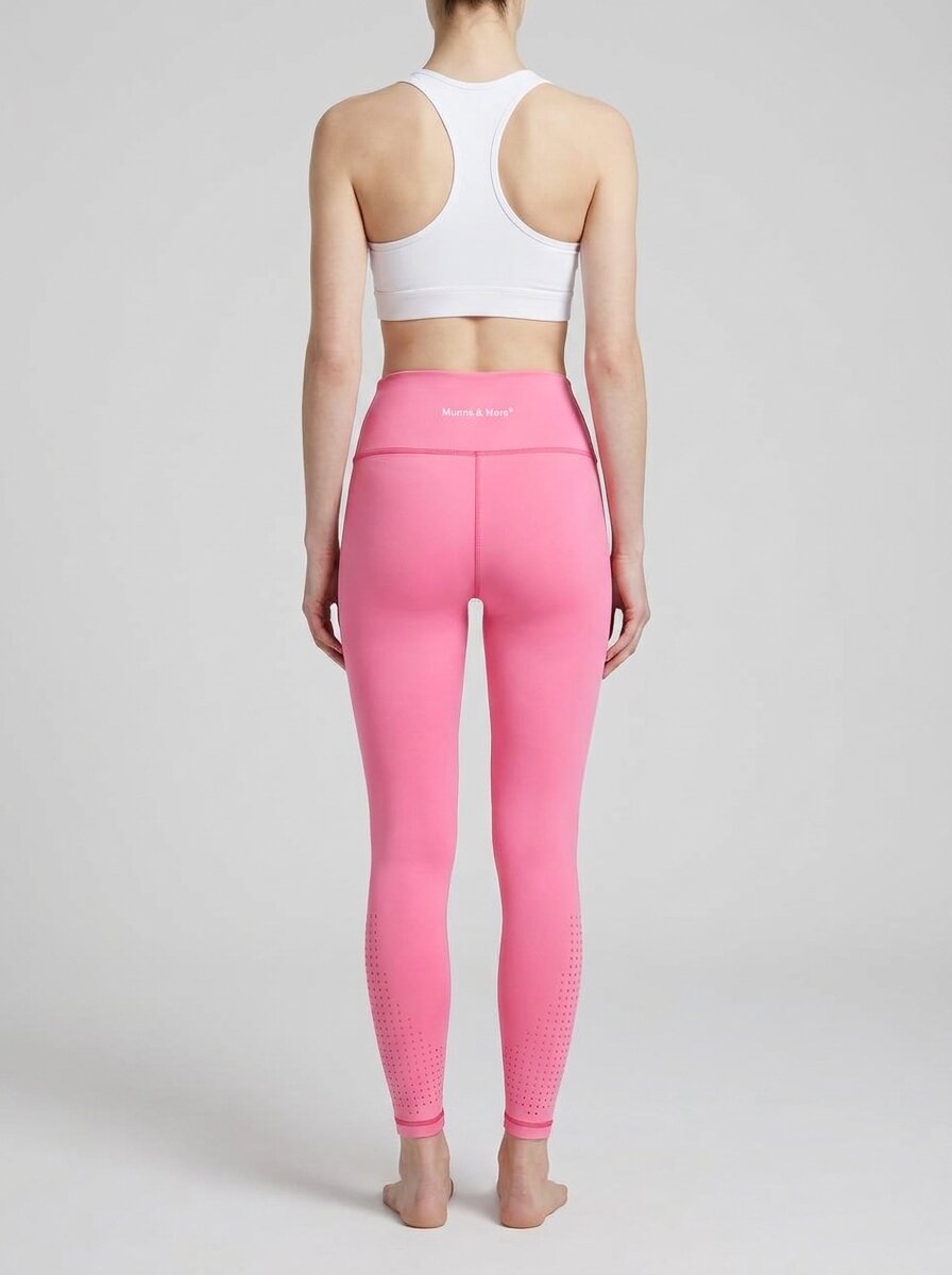 High Waist Laser-Cut Ankle Length Training Tights with Hidden Pocket