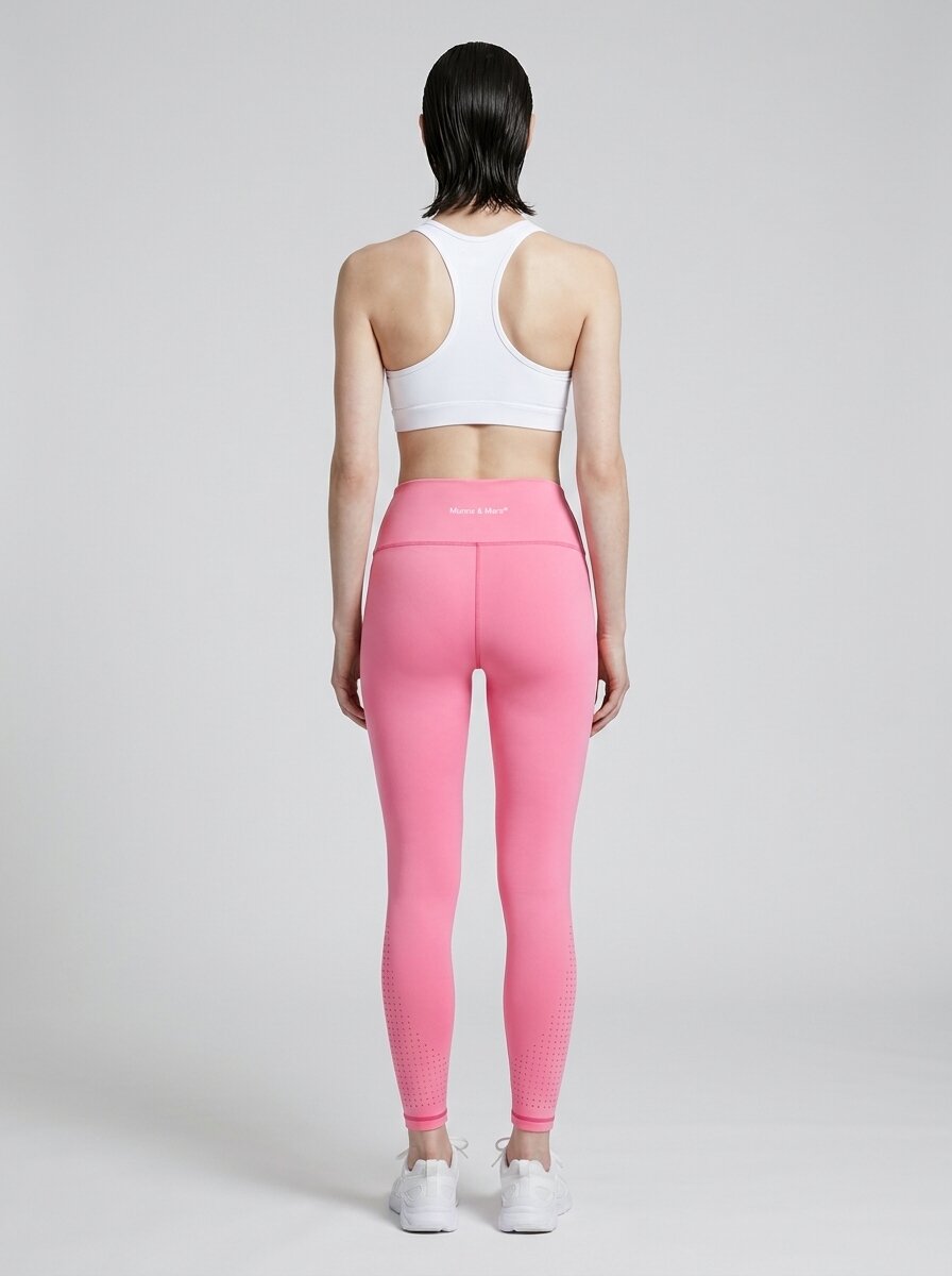 High Waist Laser-Cut Ankle Length Training Tights with Hidden Pocket
