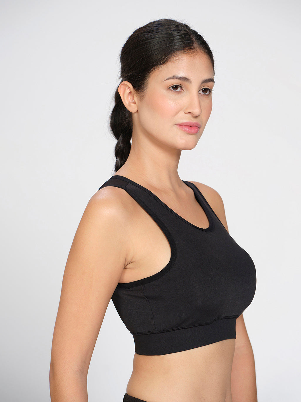 Munns & Mars Women Padded Non Wired Mesh Racer Back Sports Bra