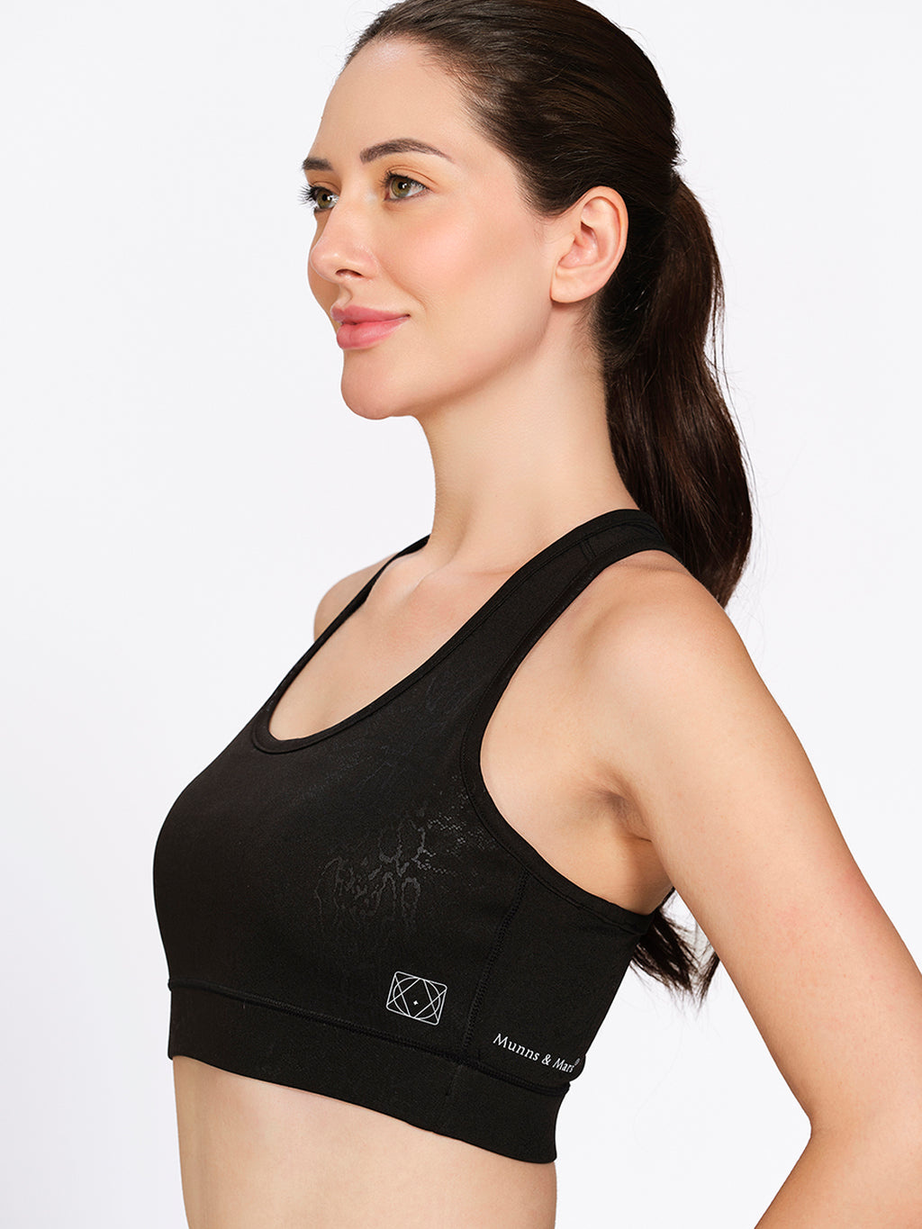 Munns & Mars Women Padded Non Wired Racer Back Sports Bra