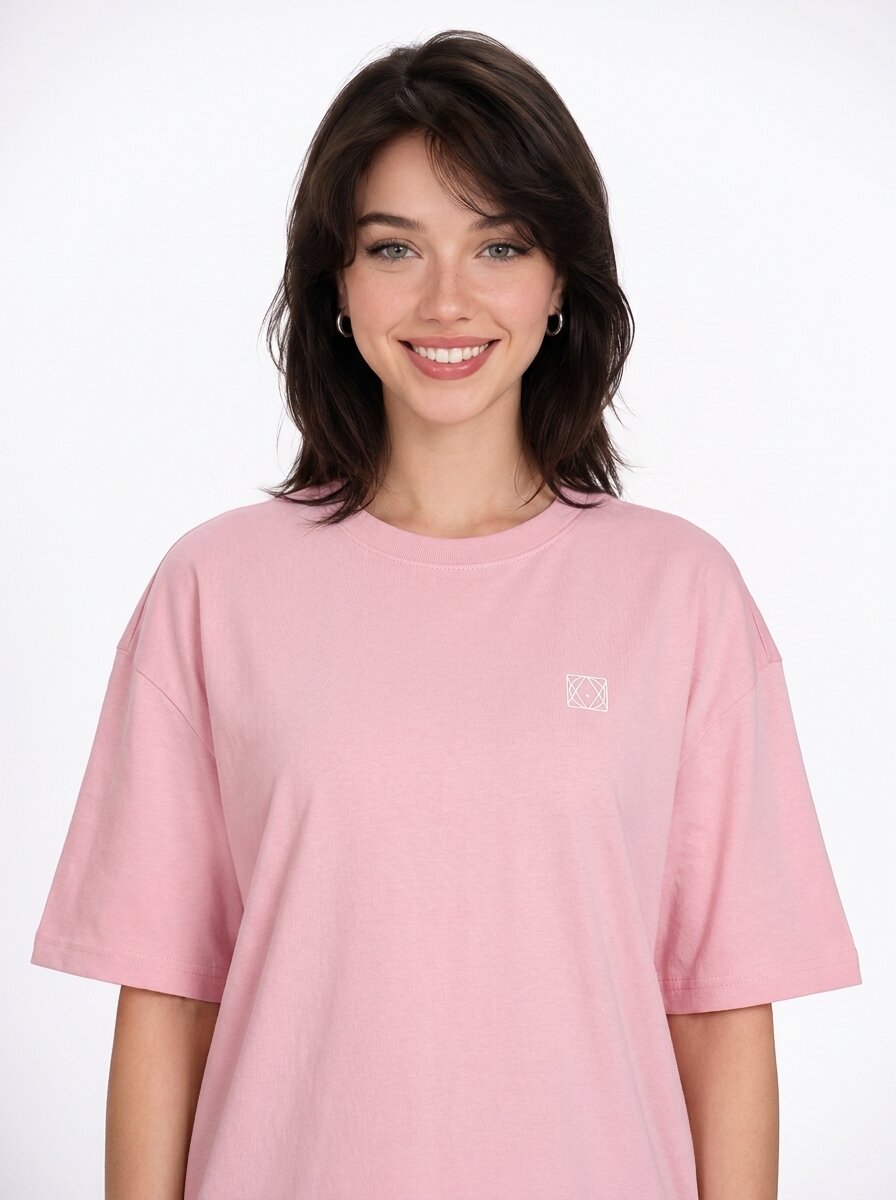 Munns & Mars Women's Cotton Spandex Solid Oversized Hip-Length T-Shirt