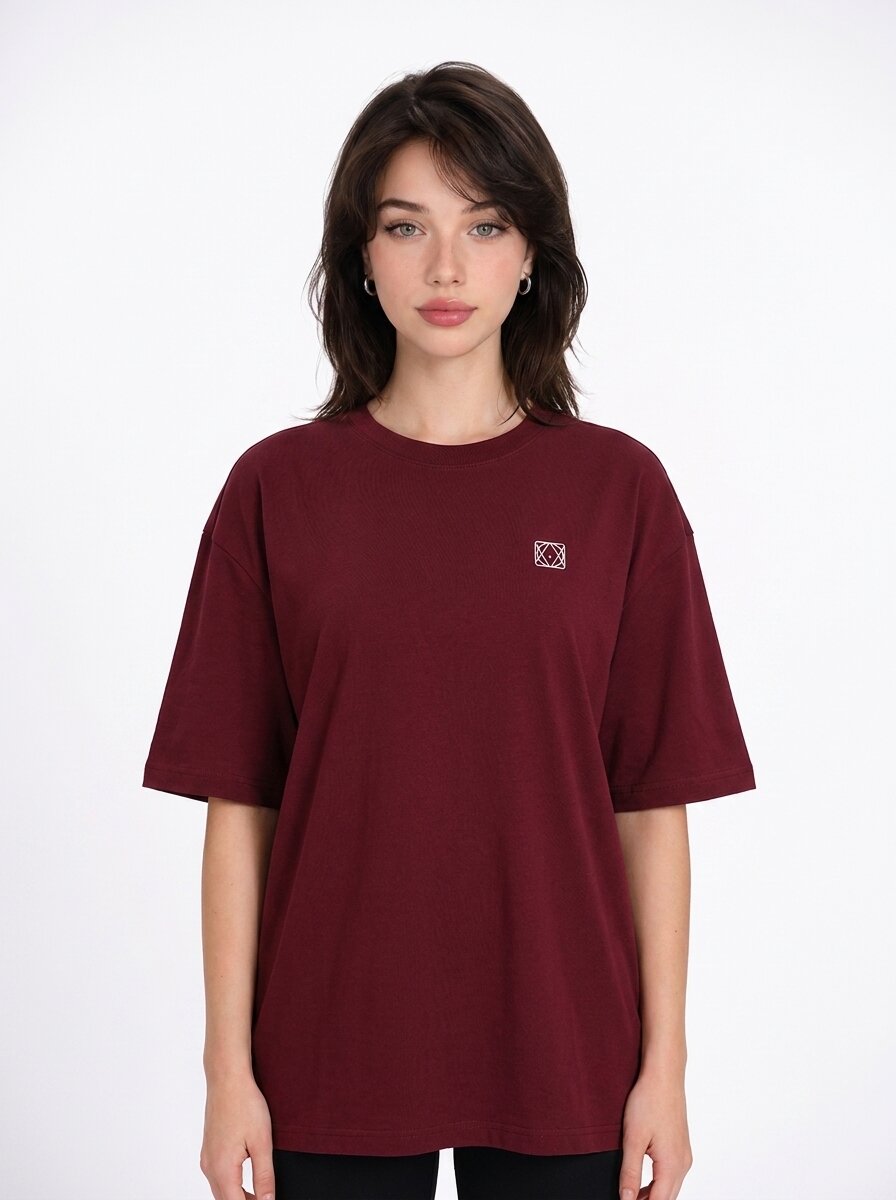 Munns & Mars Women's Cotton Spandex Solid Oversized Hip-Length T-Shirt
