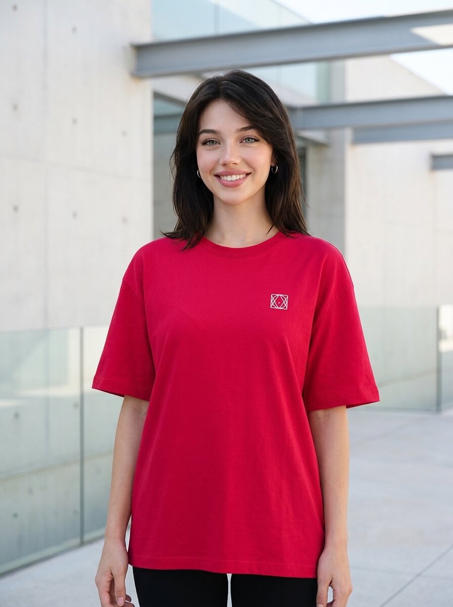 Munns & Mars Women's Cotton Spandex Solid Oversized Hip-Length T-Shirt