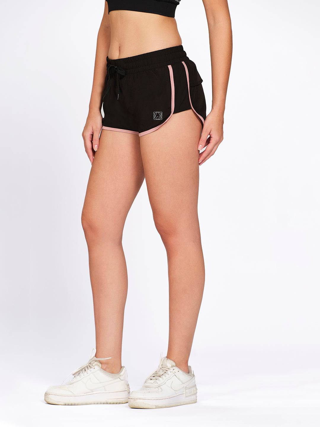 Munns & Mars Women's Solid Dry Fit Running Shorts with Inner Panty & Back Pocket