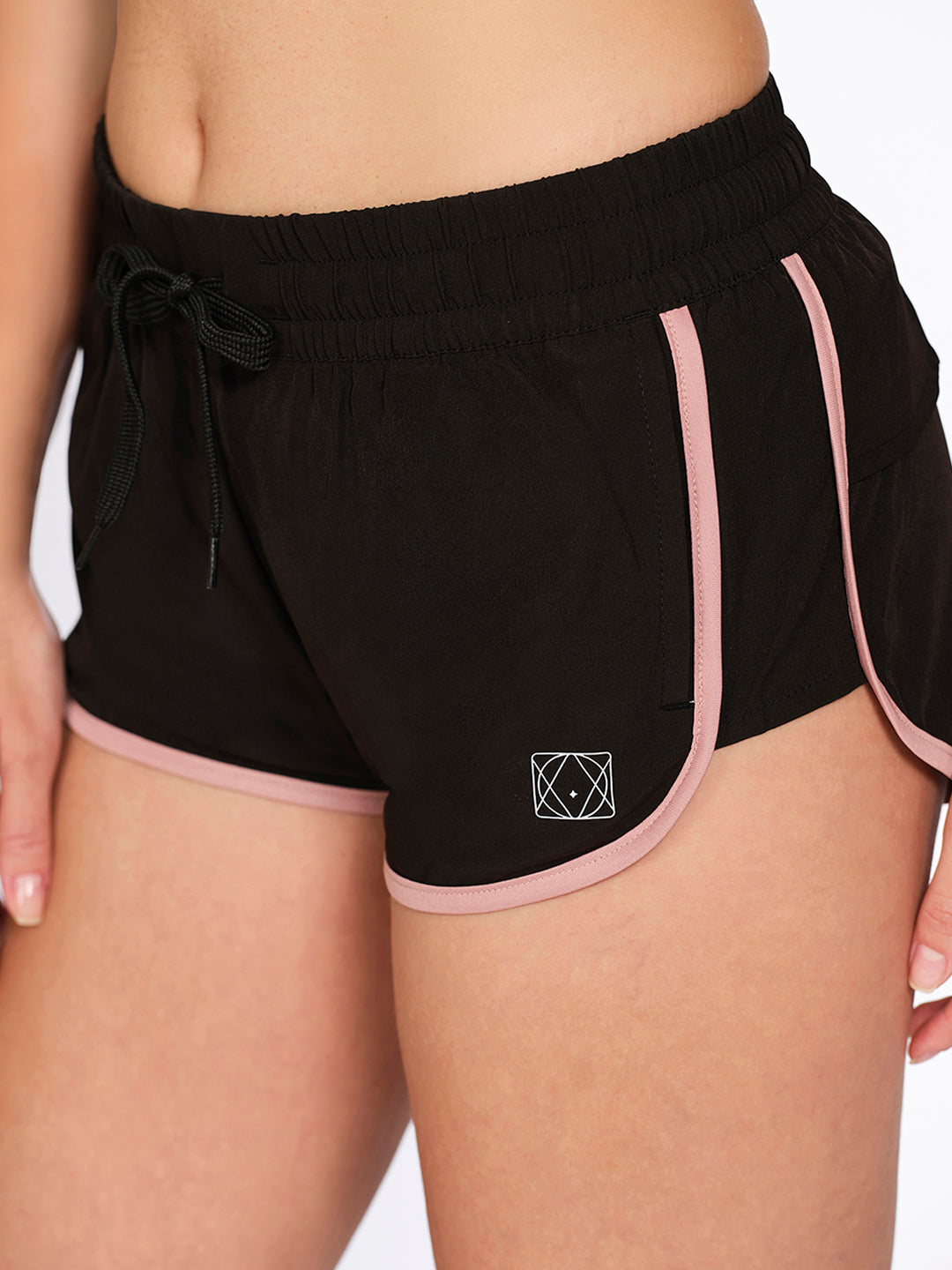 Munns & Mars Women's Solid Dry Fit Running Shorts with Inner Panty & Back Pocket