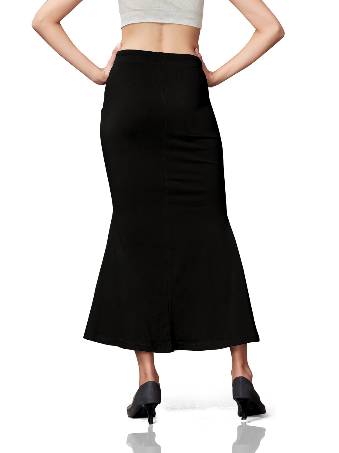 Saree Shapewear Cotton Fish Cut - Black