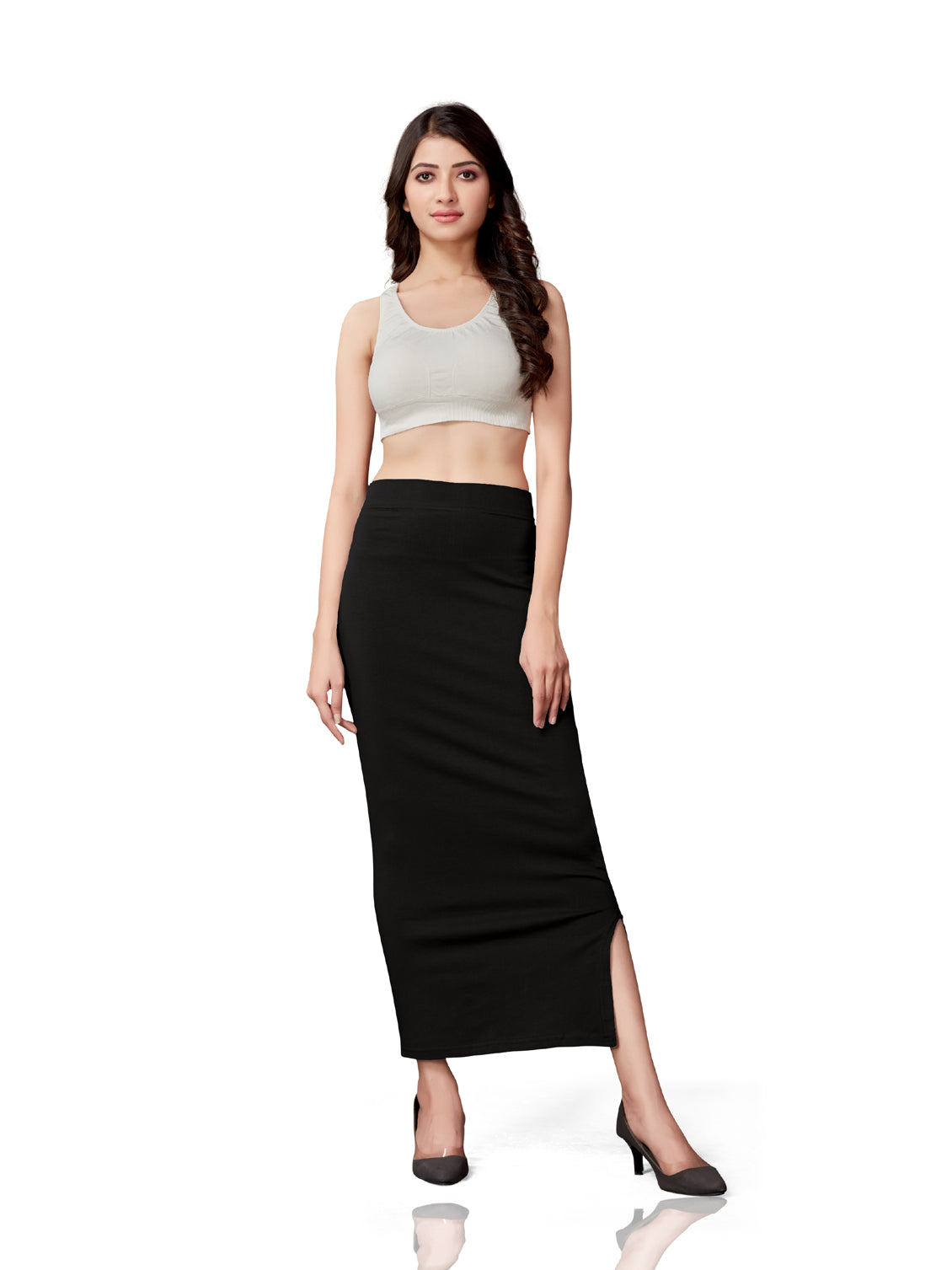 Saree Shapewear Cotton Straight Cut - Black