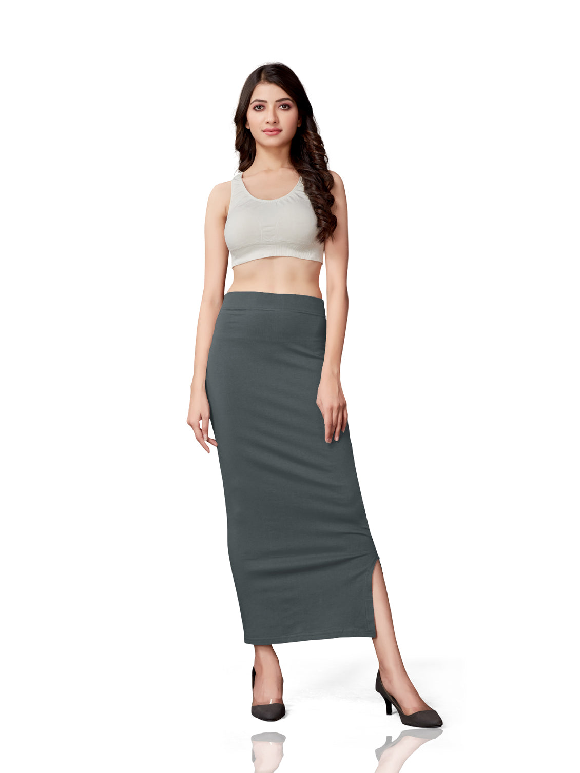 Saree Shapewear Cotton Straight Cut - Gray