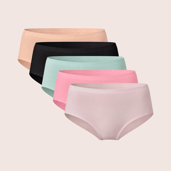 Munns & Mars Womens Seamless Bonded Hipster Panty - Pack of 5
