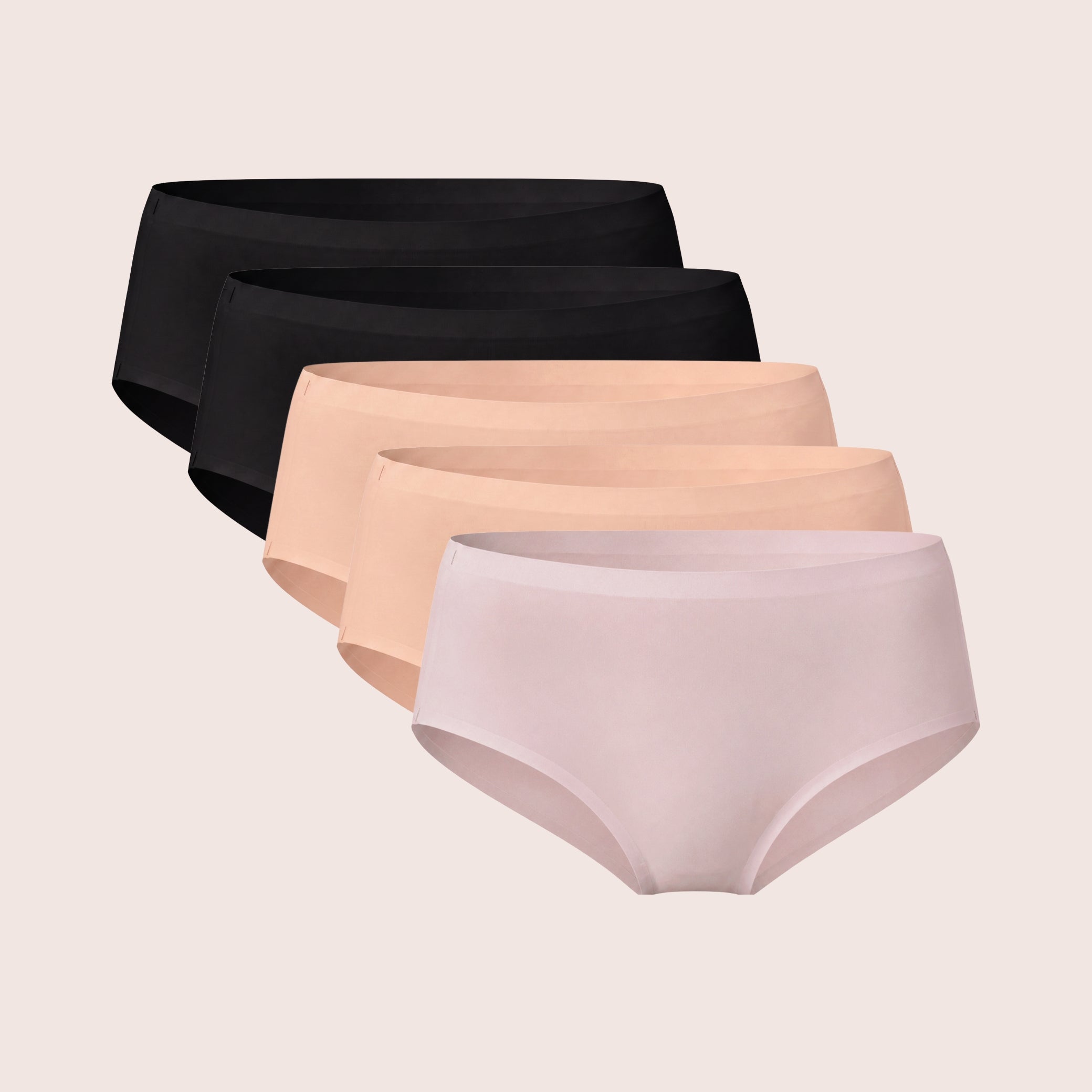 Munns & Mars Womens Seamless Bonded Hipster Panty - Pack of 5