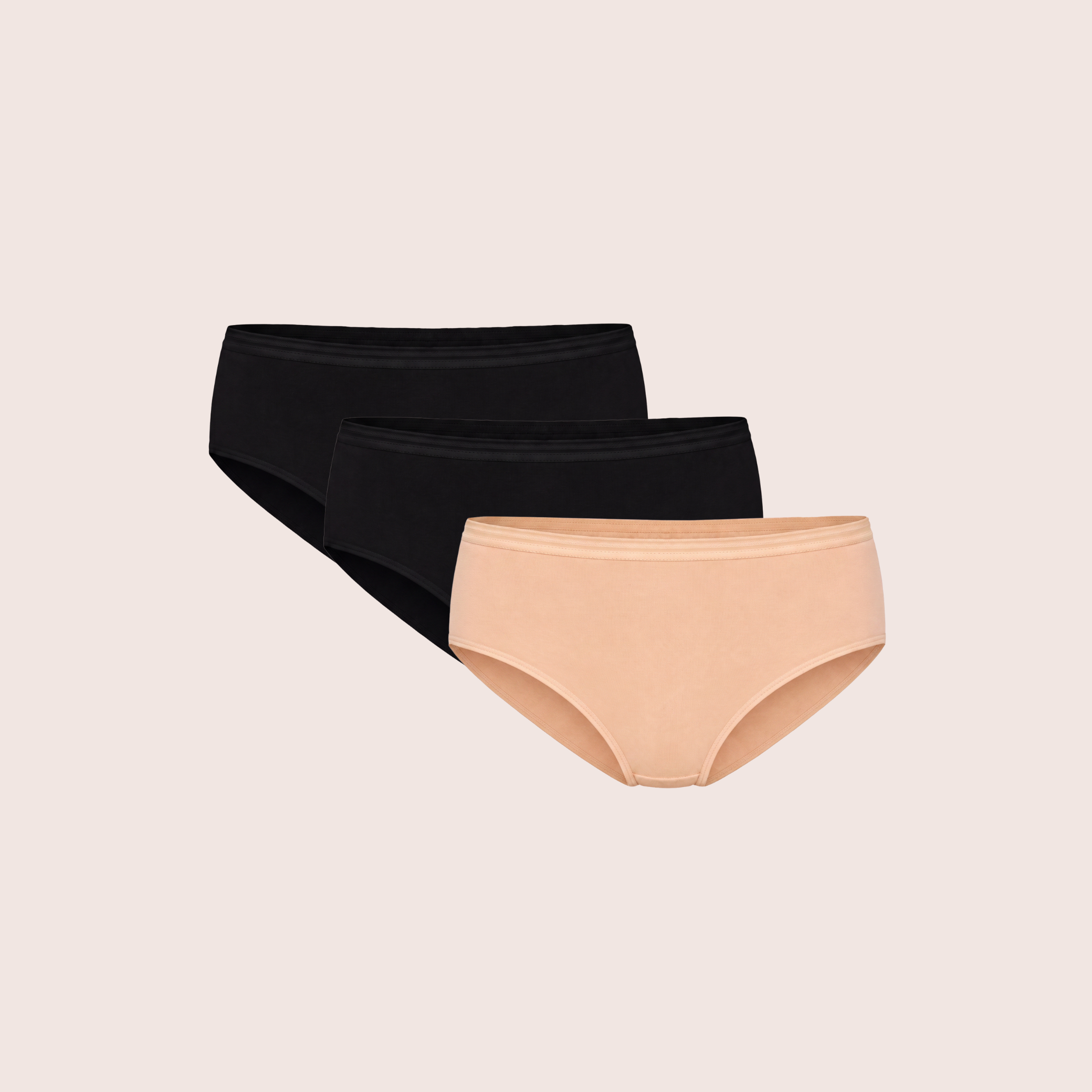 Munns & Mars Womens Cotton Mid Waist Hipster Panty Pack Of 3