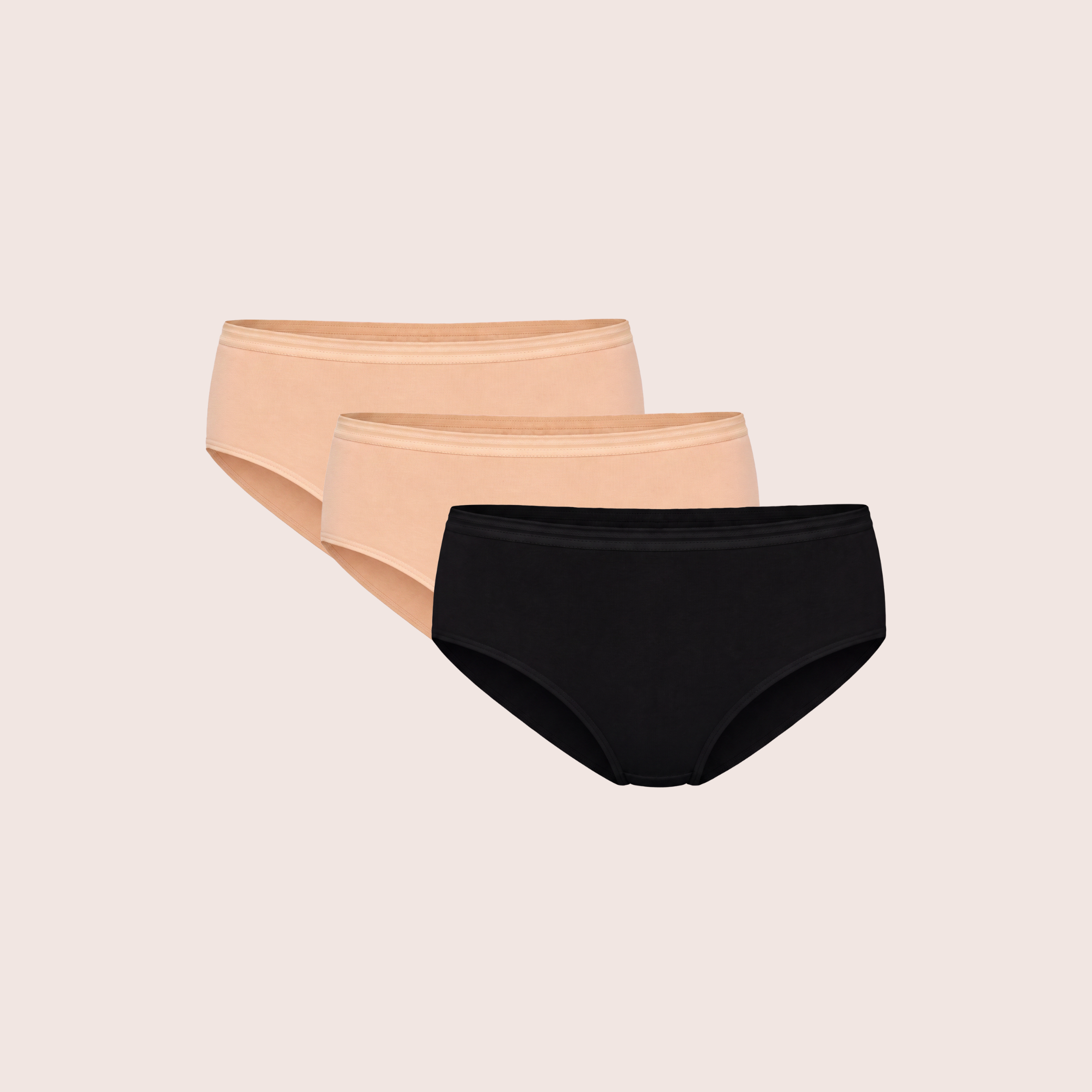 Munns & Mars Womens Cotton Mid Waist Hipster Panty Pack Of 3