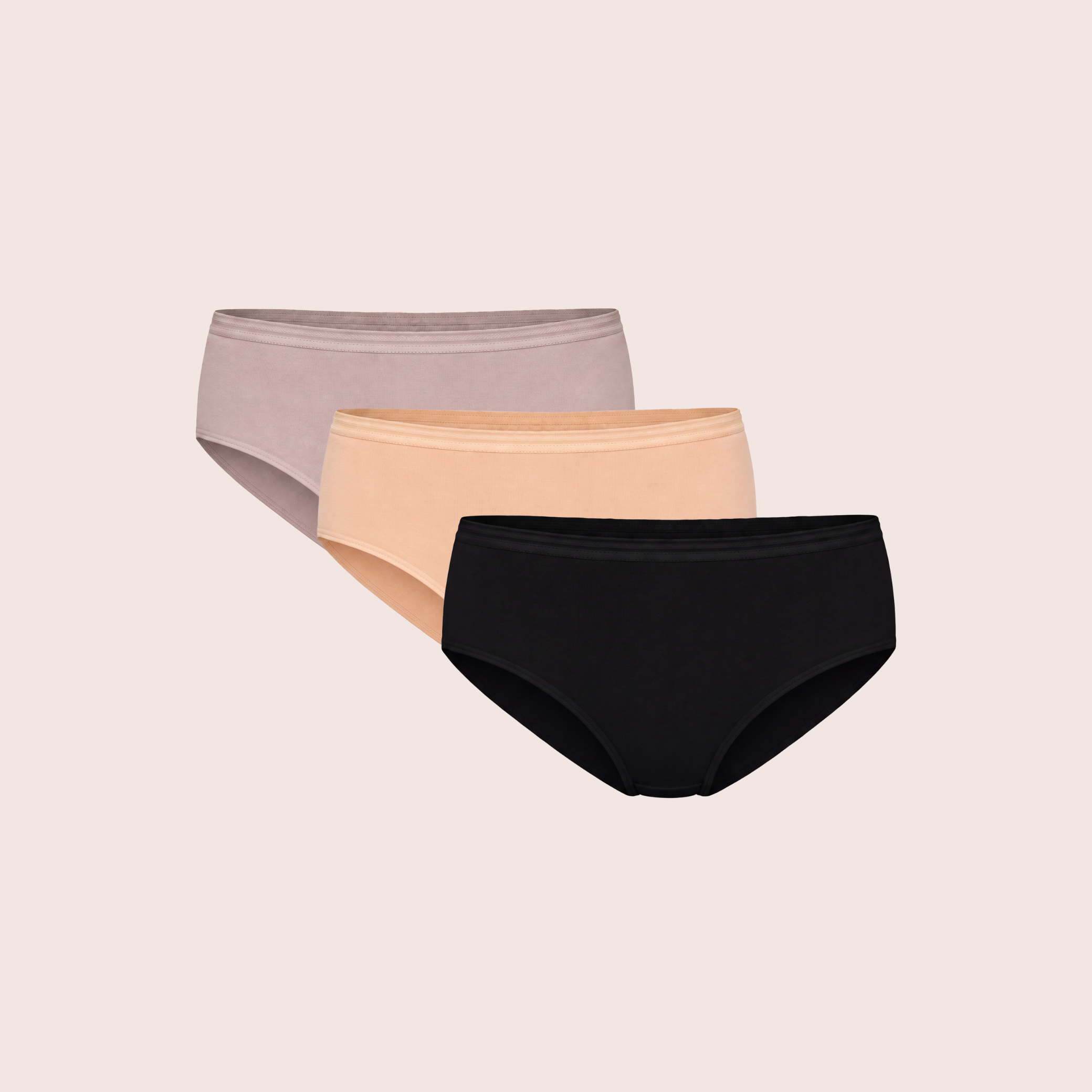 Munns & Mars Womens Cotton Mid Waist Hipster Panty Pack Of 3