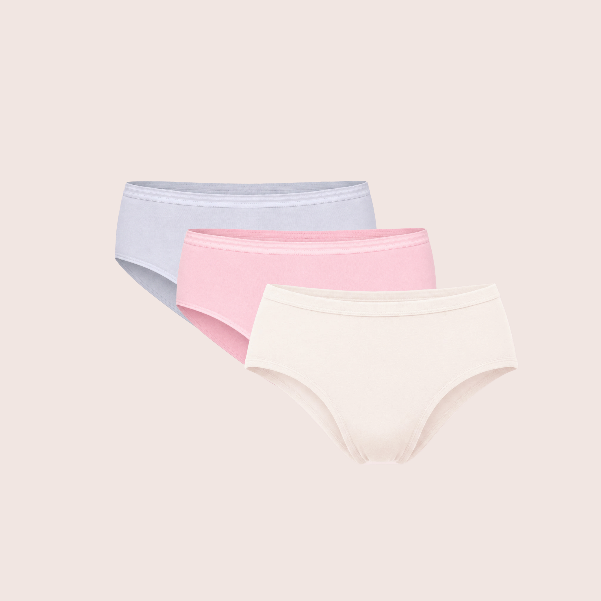 Munns & Mars Womens Cotton Mid Waist Hipster Panty Pack Of 3
