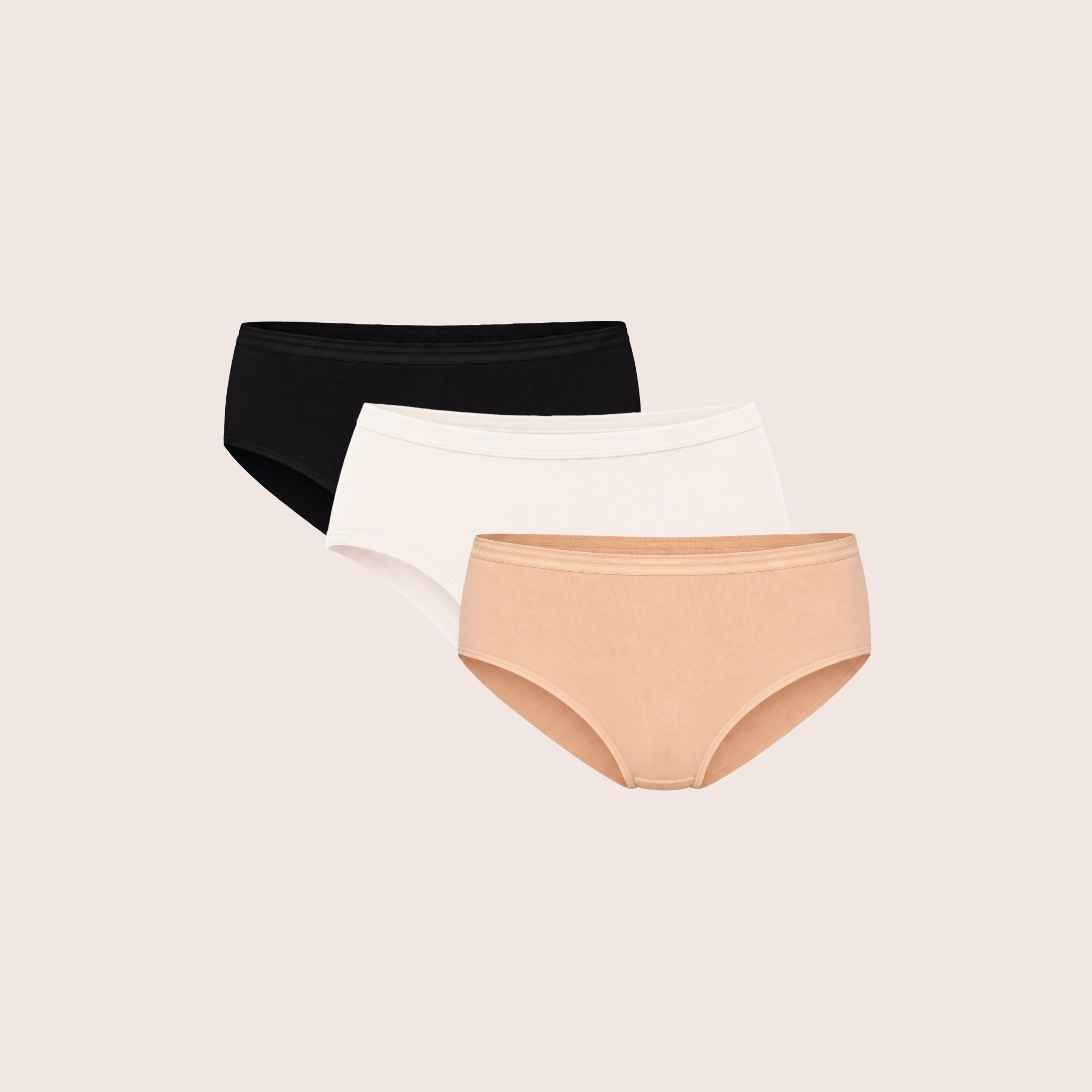 Munns & Mars Womens Cotton Mid Waist Hipster Panty Pack Of 3