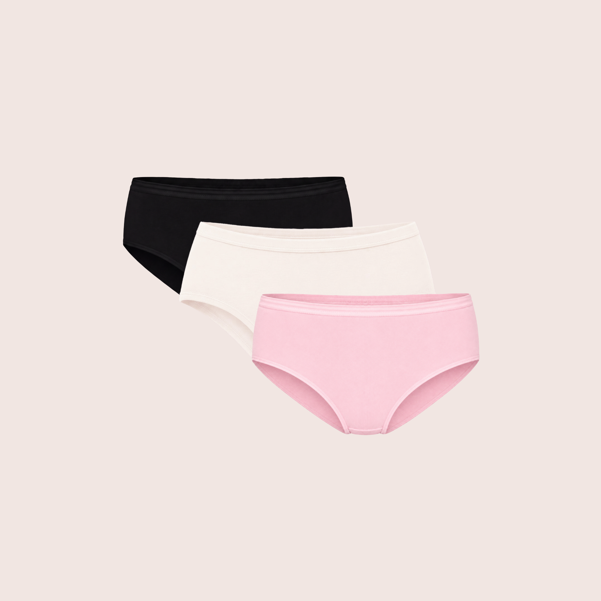 Munns & Mars Womens Cotton Mid Waist Hipster Panty Pack Of 3