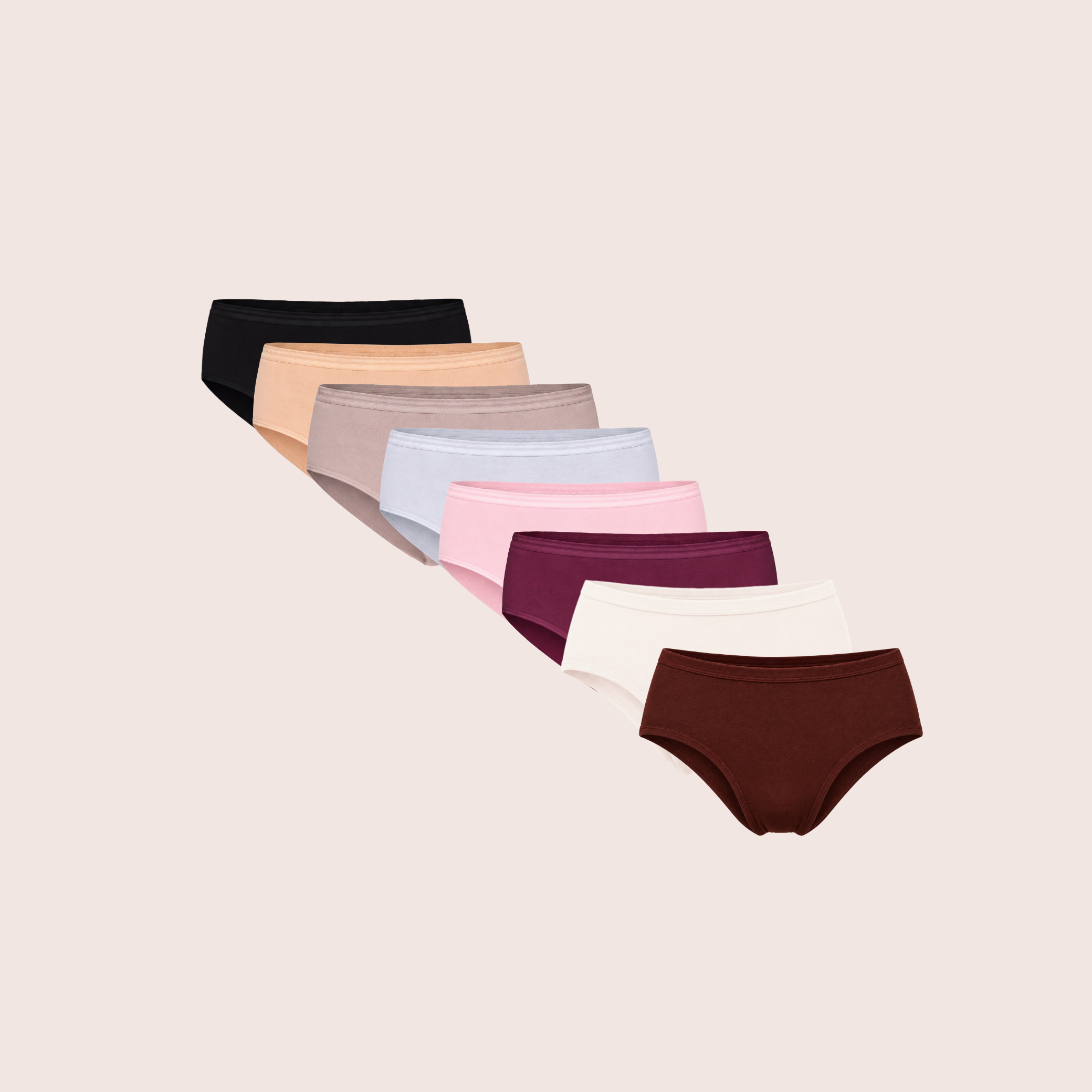 Munns & Mars Womens Cotton Mid Waist Hipster Panty - Pack of 8