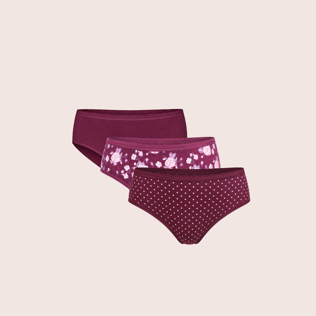 Munns & Mars Womens Cotton Printed Mid Waist Hipster Panty Pack of 3