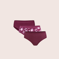 Munns & Mars Womens Cotton Printed Mid Waist Hipster Panty Pack of 3