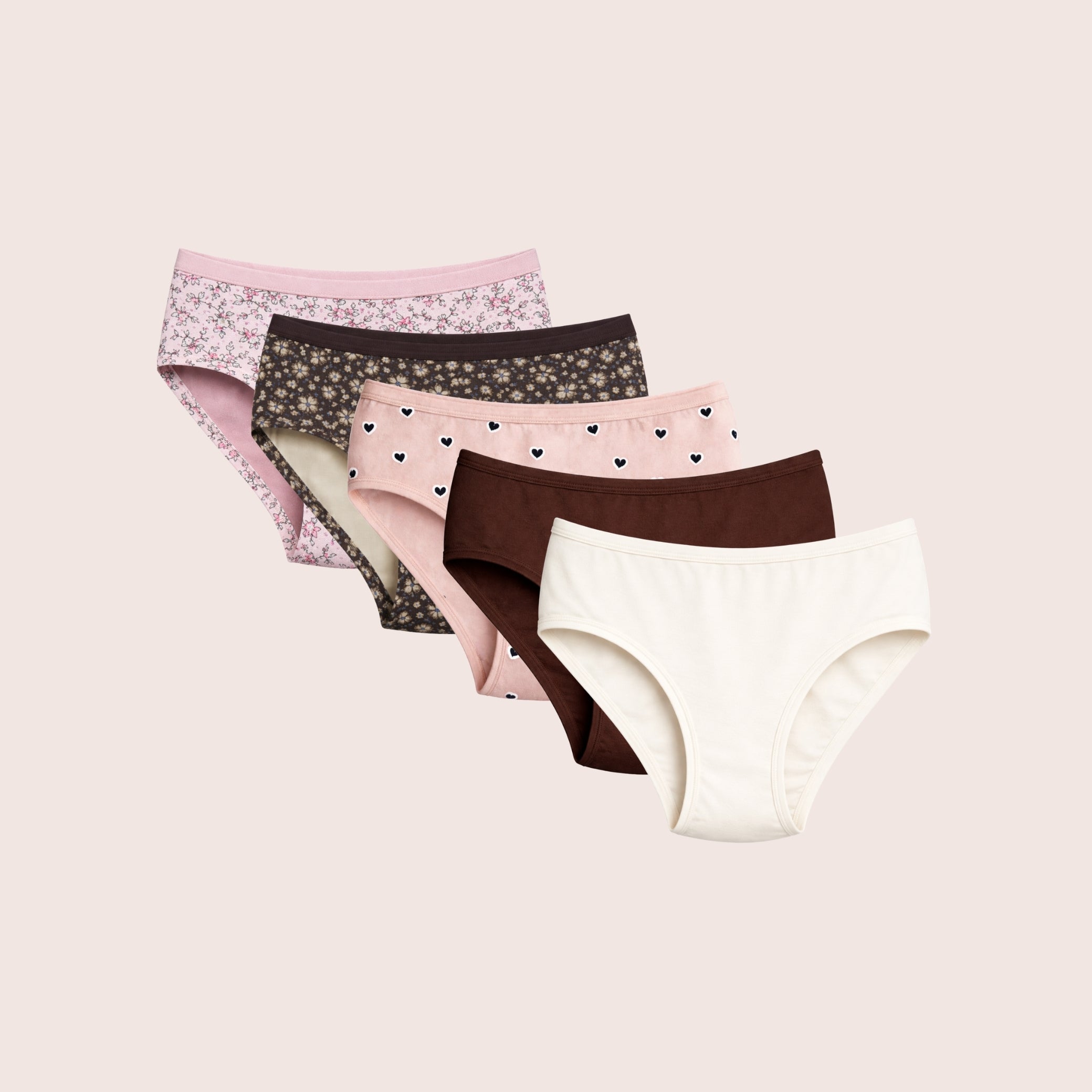 Munns & Mars Womens Pack of 5 Cotton Panties