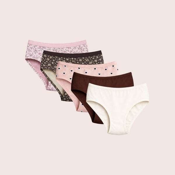 Munns & Mars Womens Pack of 5 Cotton Panties